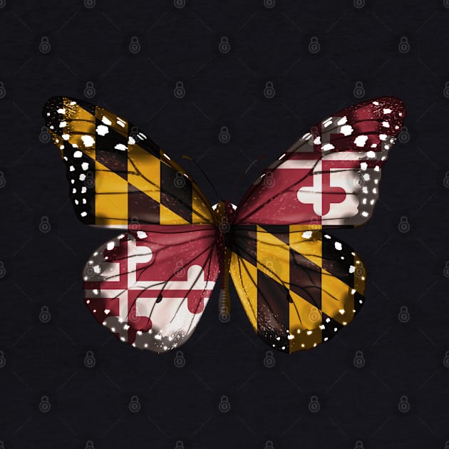 Maryland Flag Butterfly - Gift for Marylander From Maryland MD by Country Flags